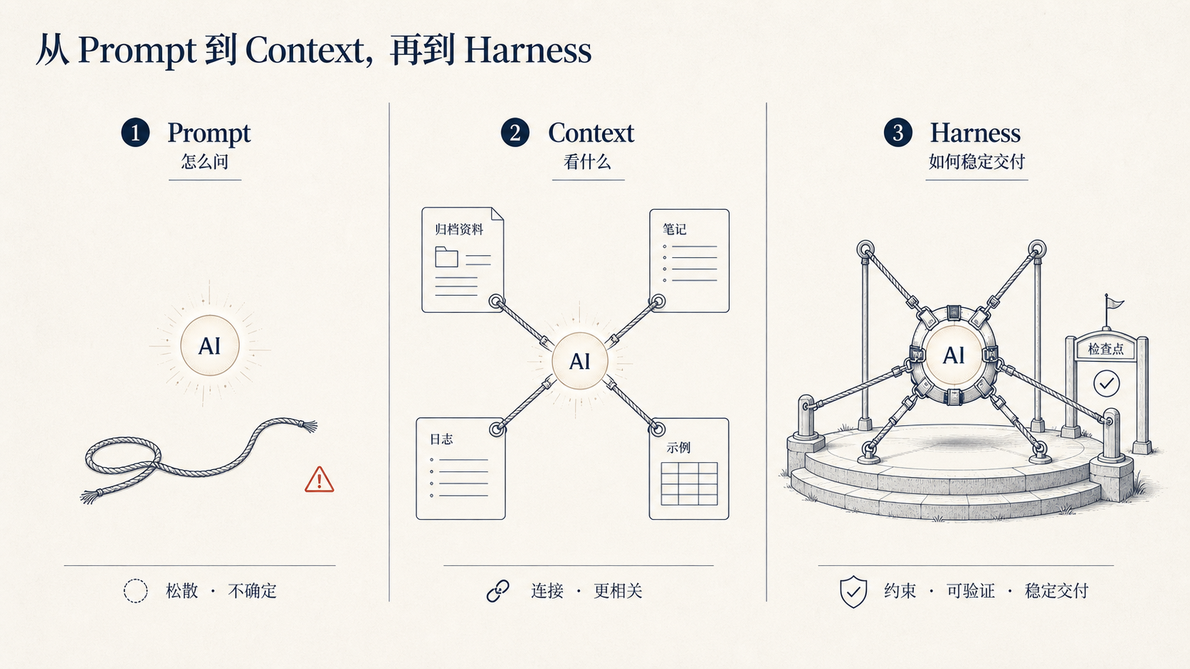 Prompt、Context 与 Harness：表达任务、理解现场、稳定执行